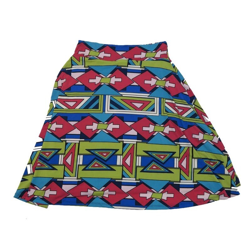 LuLaRoe AZURE a Kids 14 Geometric Triangles A-Line Knee Length Skirt KIDS-14-202 fits kids size 14