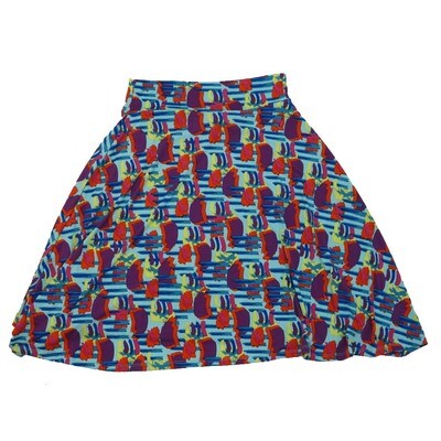 LuLaRoe AZURE a Kids 14 Geometric Stripes A-Line Knee Length Skirt KIDS-14-203-B fits kids size 14