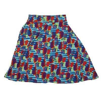 LuLaRoe AZURE a Kids 12 Geometric A-Line Knee Length Skirt KIDS-12-203 fits kids size 12