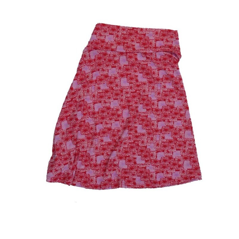 LuLaRoe AZURE a Kids 06 Floral Daisies A-Line Knee Length Skirt KIDS-06-202 fits kids size 06