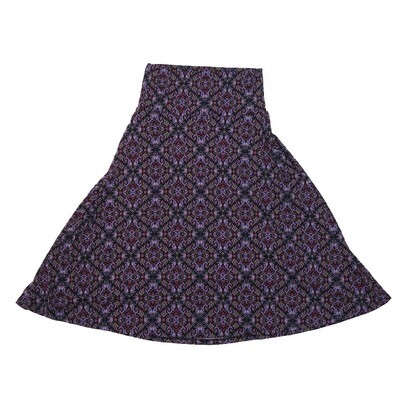 LuLaRoe AZURE b X-Small XS Mandala Trippy Psychedelic A-Line Knee Length Skirt XS-219 fits Adult sizes 00-0