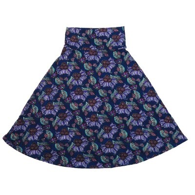 LuLaRoe AZURE b X-Small XS Paisley Floral A-Line Knee Length Skirt XS-205 fits Adult sizes 00-0