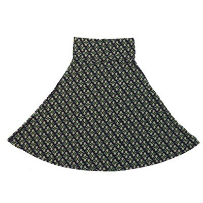 LuLaRoe AZURE b X-Small XS Trippy 70's Geometric A-Line Knee Length Skirt XS-209-B fits Adult sizes 00-0