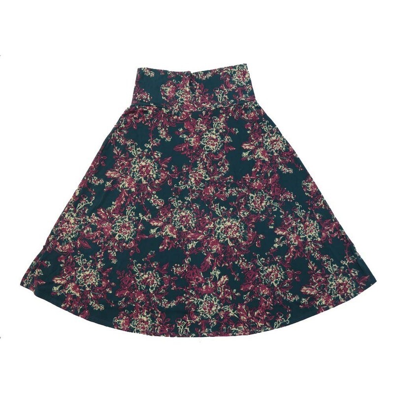 LuLaRoe AZURE c Small  S Abstract Floral A-Line Knee Length Skirt SMALL-200-C fits Adult sizes 2-4