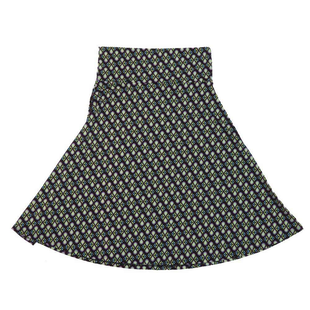 LuLaRoe AZURE d Medium M 70s Psychedelic Geometric A-Line Knee Length Skirt MEDIUM-211 fits Adult sizes 6-8