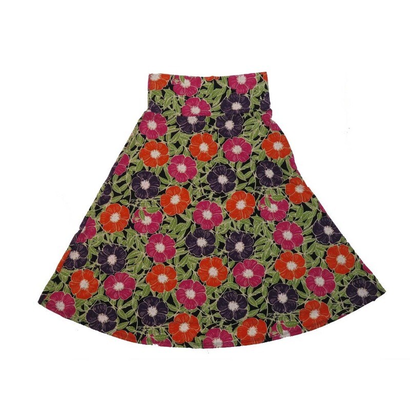 LuLaRoe AZURE c Small  S Floral Hybiscus A-Line Knee Length Skirt SMALL-224 fits Adult sizes 2-4