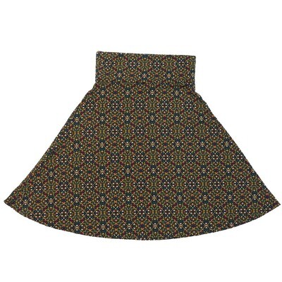 LuLaRoe AZURE c Small S Mandala Geometric A-Line Knee Length Skirt SMALL-209 fits Adult sizes 2-4