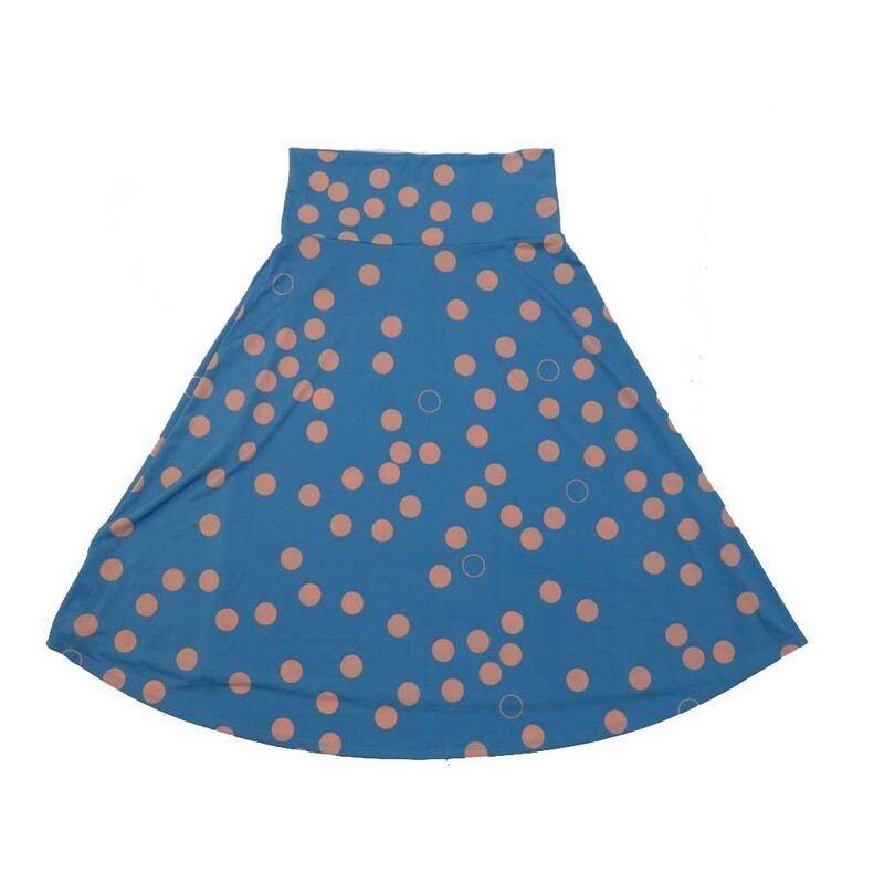 LuLaRoe AZURE c Small  S Polka Dots A-Line Knee Length Skirt SMALL-217 fits Adult sizes 2-4