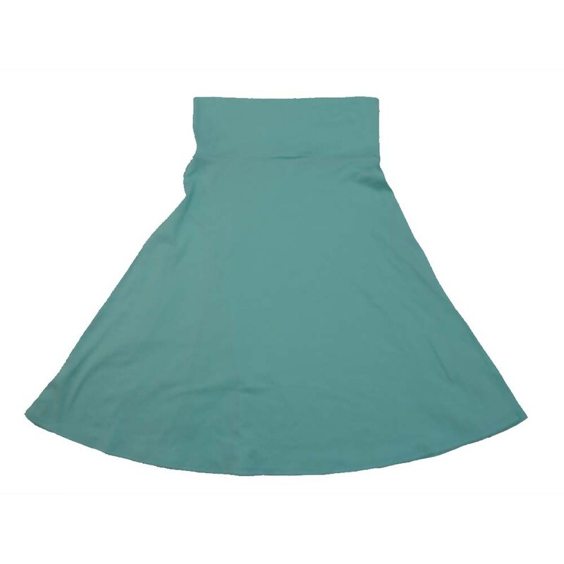 LuLaRoe AZURE c Small  S Solid Green A-Line Knee Length Skirt SMALL-222 fits Adult sizes 2-4