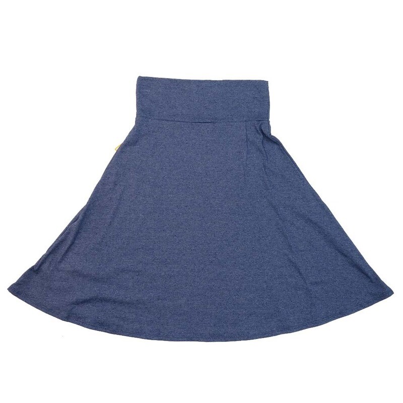 LuLaRoe AZURE c Small  S Solid Heathered Blue A-Line Knee Length Skirt SMALL-223-C fits Adult sizes 2-4