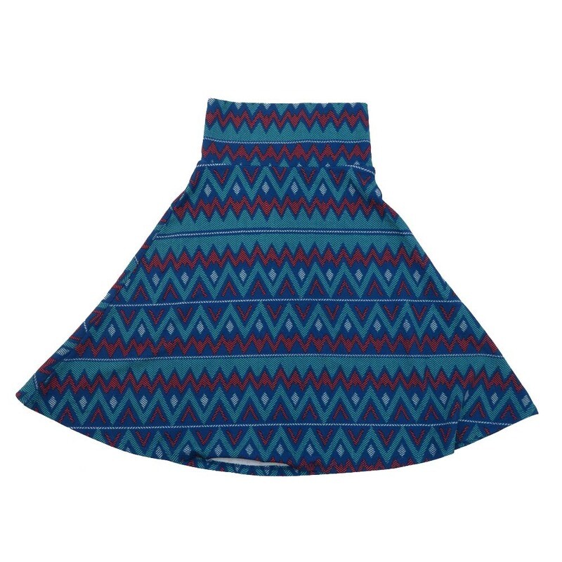 LuLaRoe AZURE c Small  S Zig Zag Stripe A-Line Knee Length Skirt SMALL-204 fits Adult sizes 2-4