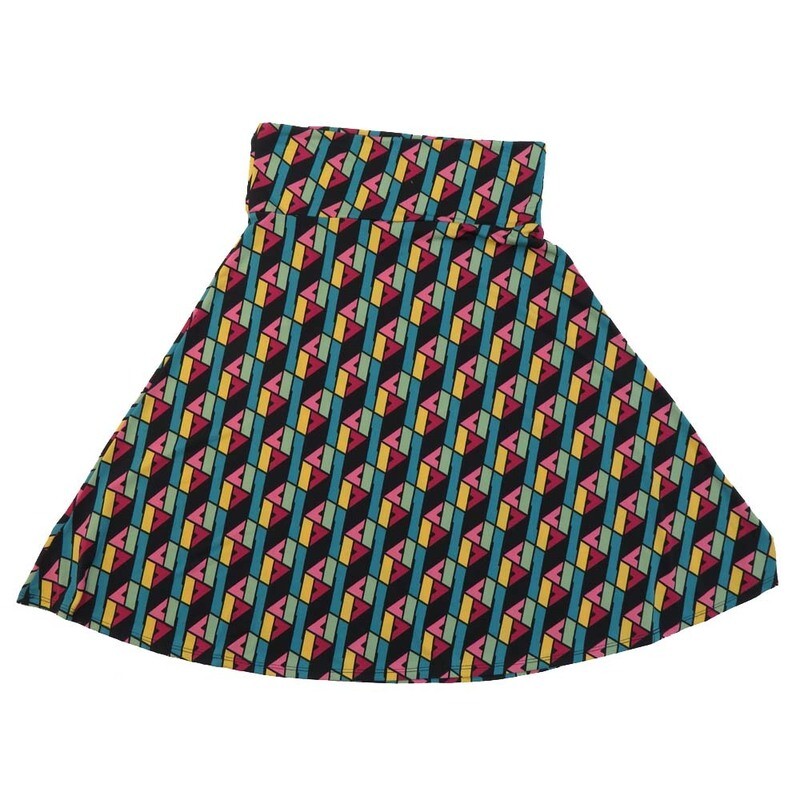 LuLaRoe AZURE d Medium M Psychedelic Trippy 3D Geometric A-Line Knee Length Skirt MEDIUM-215 fits Adult sizes 6-8