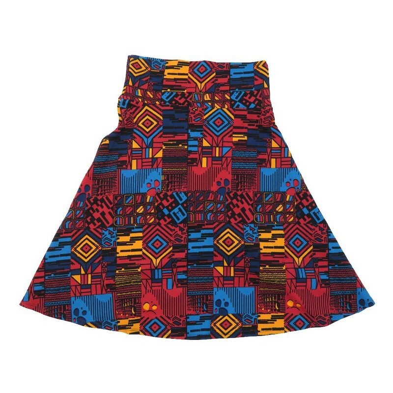LuLaRoe AZURE d Medium M Trippy 70s Geometric Gods Eye A-Line Knee Length Skirt MEDIUM-201 fits Adult sizes 6-8