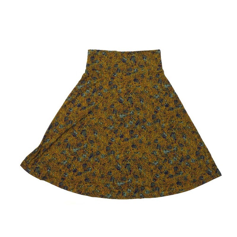 LuLaRoe AZURE e Large L Abstract Floral A-Line Knee Length Skirt LARGE-206 fits Adult sizes 10-12