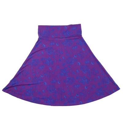 LuLaRoe AZURE e Large L Floral Purple A-Line Knee Length Skirt LARGE-209 fits Adult sizes 10-12