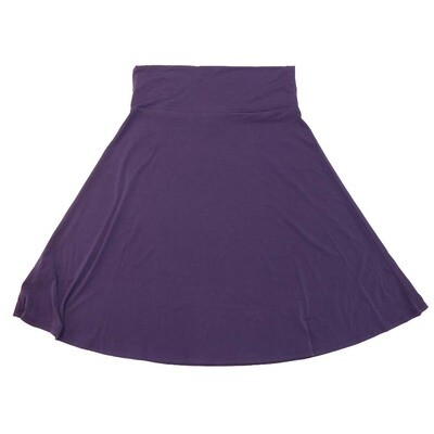 LuLaRoe AZURE e Large L Solid Purple A-Line Knee Length Skirt LARGE-203 fits Adult sizes 10-12
