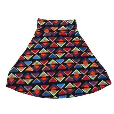 LuLaRoe AZURE e Large L Triangle Multicolor Stripe A-Line Knee Length Skirt LARGE-200-B fits Adult sizes 10-12