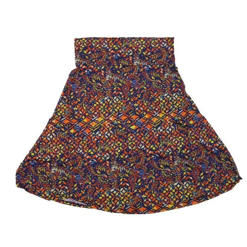 LuLaRoe AZURE g XX-Large 2XL Floral Vines Geometric A-Line Knee Length Skirt 2XL-200 fits Adult sizes 18-20