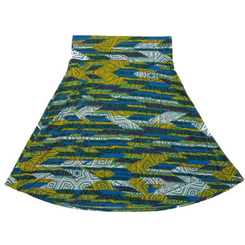 LuLaRoe AZURE g XX-Large 2XL Trippy Triangle Stripe A-Line Knee Length Skirt 2XL-202 fits Adult sizes 18-20
