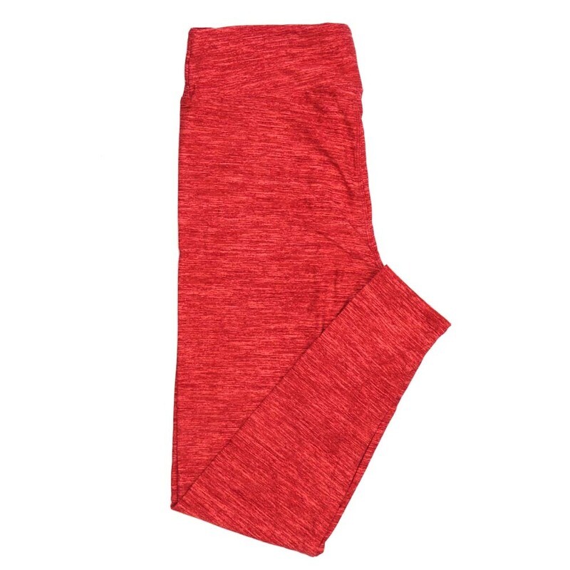 LuLaRoe TC2 TCTWO Valentines Heathered Pinkish Red Micro Stripe Leggings fits Adult sizes 18-26  9114-D