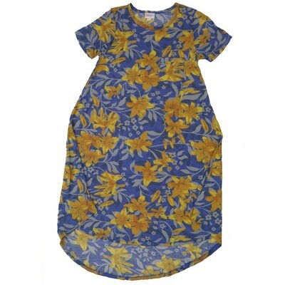 LuLaRoe CARLY a XX-Small XXS Floral Blue Green Gray Swing Dress fits womens sizes 00-0 A-XXS-214 Retail $55
