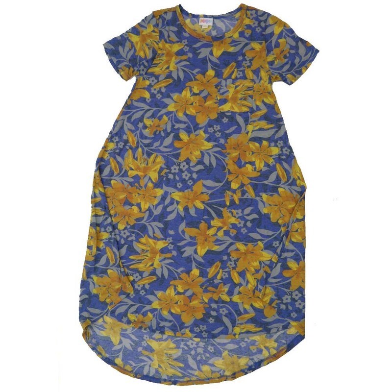 LuLaRoe CARLY a XX-Small XXS Floral Blue Green Gray Swing Dress fits womens sizes 00-0  A-XXS-214  Retail $55
