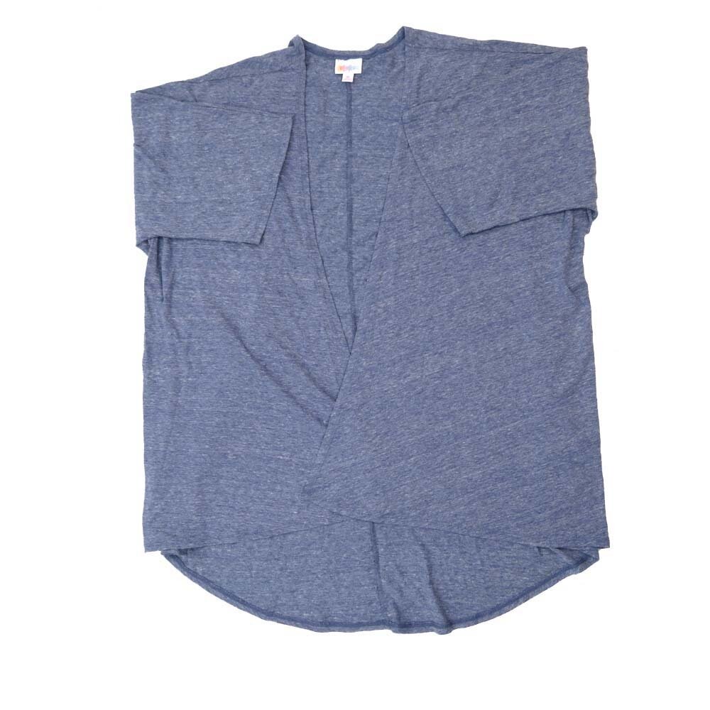 LuLaRoe Lindsay d Medium M Kimono Solid Heathered Blue Gray Lightweight Made in Guatemala 50% Polyester 38% Cotton 12% Rayon Medium fits Adult sizes 10-18