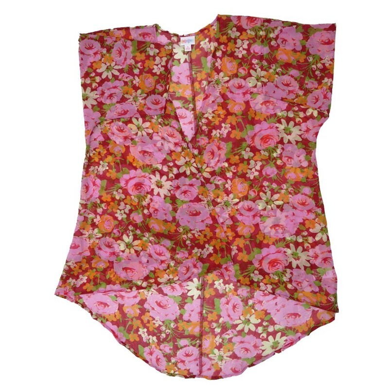 LuLaRoe Lindsay c Small S Kimono Roses Red Pink Green Floral Silky Lightweight Made in Vietnam 100% Polyester Small fits Adult sizes 00-8 LuLaRoe Lindsay c Small S Kimono Roses Red Pink Green Floral Silky Lightweight Made in Vietnam 100% Polyester Small fits Adult sizes 00-8