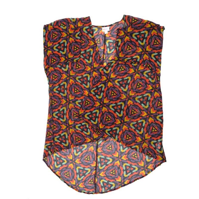 LuLaRoe Lindsay c Small S Kimono Trippy Kaleidescope Triangles Lightweight Made in Vietnam 100% Polyester Small fits Adult sizes 00-8 zzz LuLaRoe Lindsay c Small S Kimono Trippy Kaleidescope Triangles Lightweight Made in Vietnam 100% Polyester Small fits Adult sizes 00-8 zzz