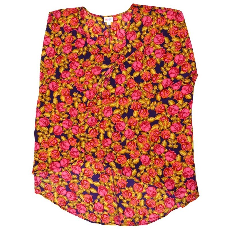 LuLaRoe Lindsay e Large L Kimono Dark Purple Gold Pink Roses Silky Lightweight Made in Vietnam 100% Polyester Large fits 18-22 LuLaRoe Lindsay e Large L Kimono Dark Purple Gold Pink Roses Silky Lightweight Made in Vietnam 100% Polyester Large fits 18-22