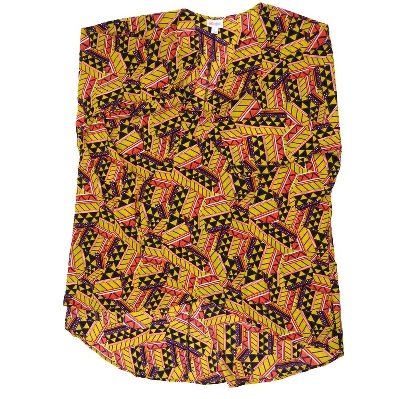 LuLaRoe Lindsay e Large L Kimono Patchwork Black Yellow White Triangles Silky Lightweight Made in Vietnam 100% Polyester Large fits 18-22 LuLaRoe Lindsay e Large L Kimono Patchwork Black Yellow White Triangles Silky Lightweight Made in Vietnam 100% Polyester Large fits 18-22