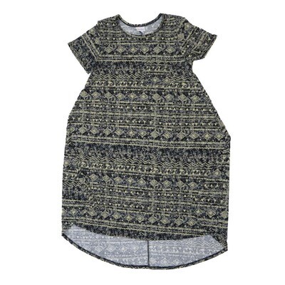 LuLaRoe CARLY b X-Small (XS) Stripe Geometric Swing Dress fits womens sizes 2-4 B-XS-211 Retail $55