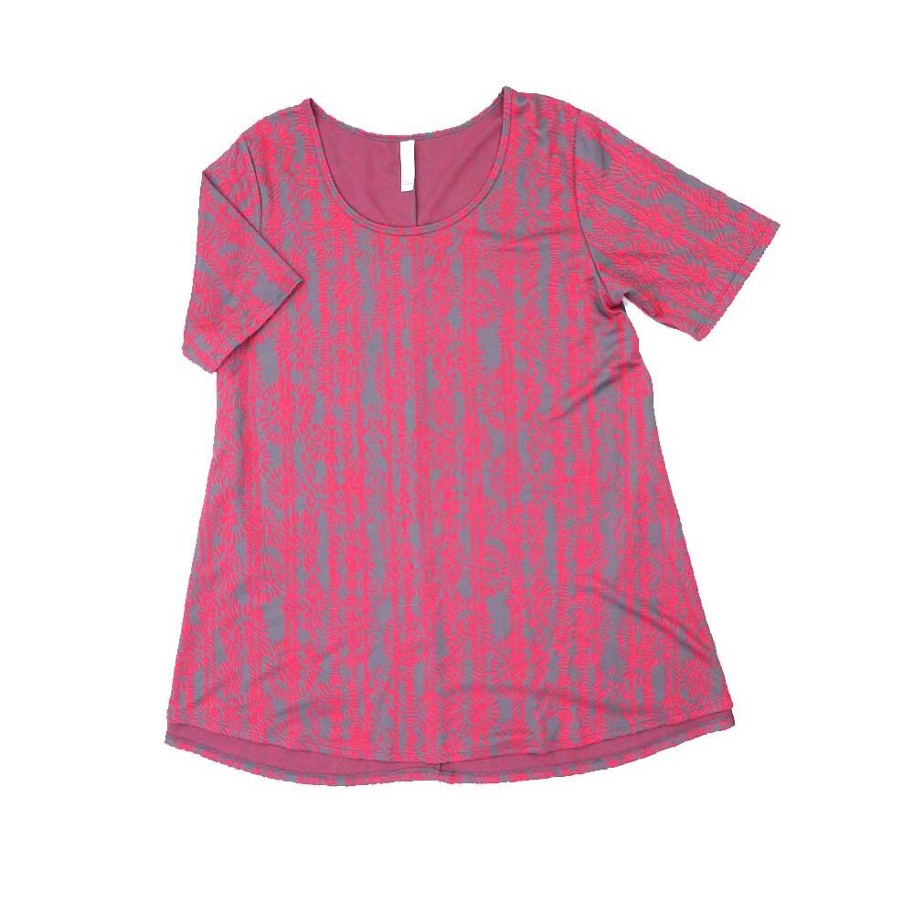 LuLaRoe PERFECT e Large L Stripe Floral Tee Shirt E-LARGE-205 fits Womens Sizes 16-20