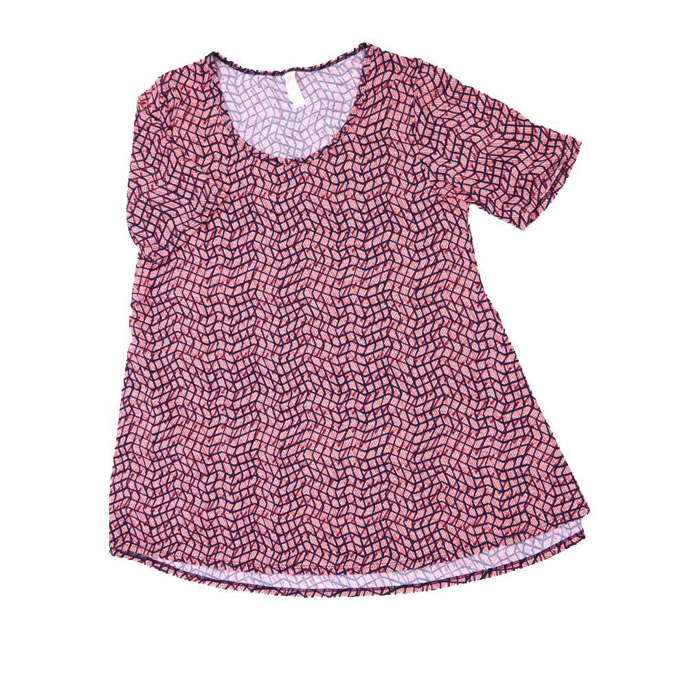 LuLaRoe PERFECT d Medium M Geometric Stripe Tee Shirt  D-MEDIUM-211  fits Womens Sizes 12-18
