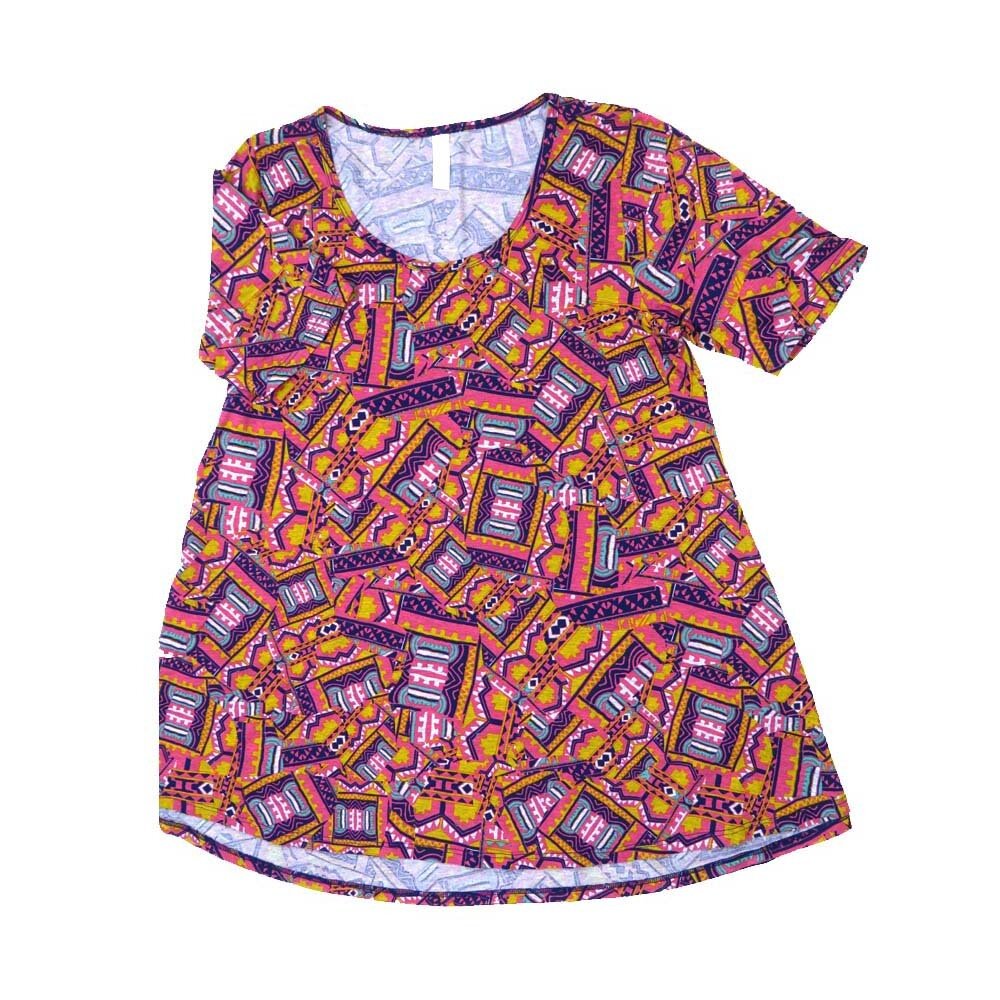 LuLaRoe PERFECT d Medium M Geometric Patchwork Tee Shirt  D-MEDIUM-200-B  fits Womens Sizes 12-18