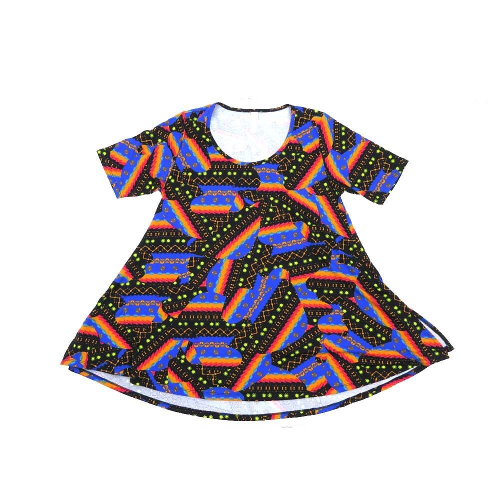 LuLaRoe PERFECT c Small S Patchwork Geometric Tee Shirt  C-SMALL-238  fits Womens Sizes 8-14