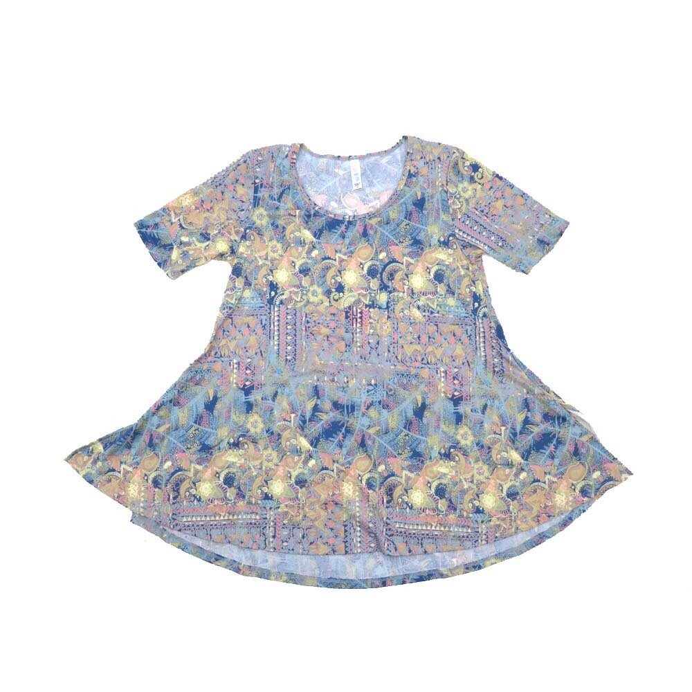 LuLaRoe PERFECT b X-Small XS Floral Geometric Tee Shirt  B-XS-249  fits Womens Sizes 4-10