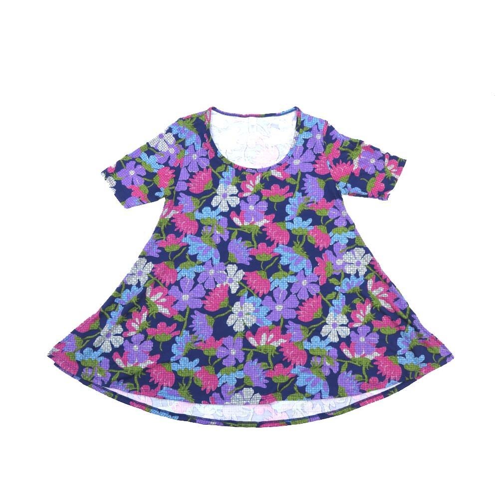 LuLaRoe PERFECT b X-Small XS Floral Polka Dots Tee Shirt B-XS-245 fits Womens Sizes 4-10