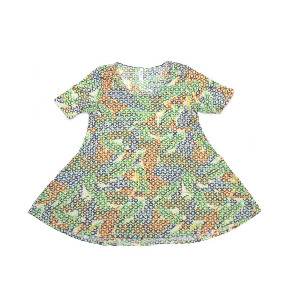 LuLaRoe PERFECT b X-Small XS Trippy Psychedelic Geometric Tee Shirt  B-XS-211  fits Womens Sizes 4-10
