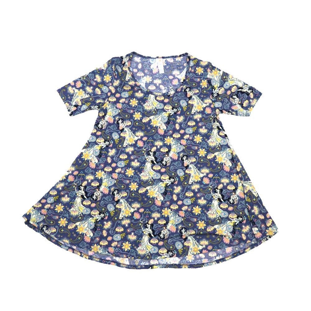LuLaRoe PERFECT a XX-Small XXS Paisley Lilies Tee Shirt  A-XXS-245  fits Womens Sizes 0-4