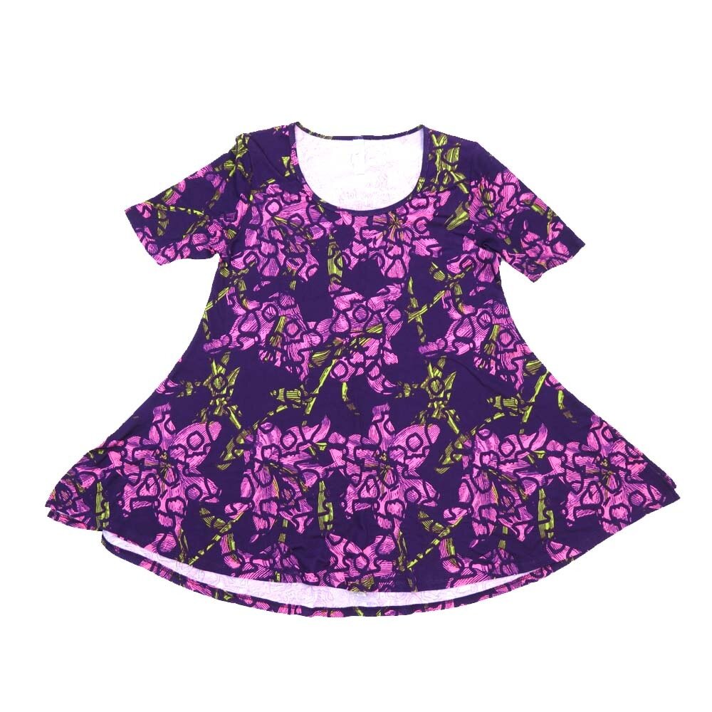 LuLaRoe PERFECT a XX-Small XXS Lilies Floral Tee Shirt  A-XXS-242-C  fits Womens Sizes 0-4