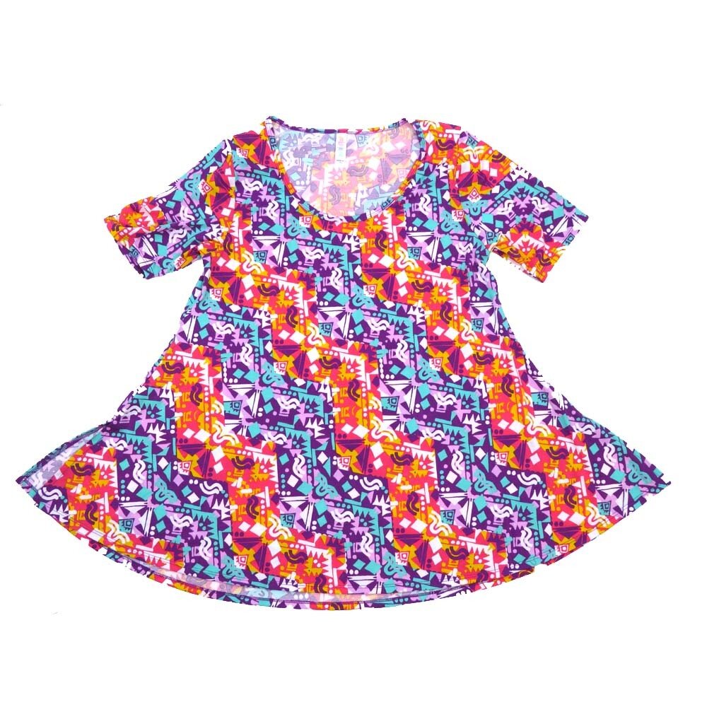 LuLaRoe PERFECT a XX-Small XXS Trippy Psychedelic Stripe Tee Shirt  A-XXS-241  fits Womens Sizes 0-4