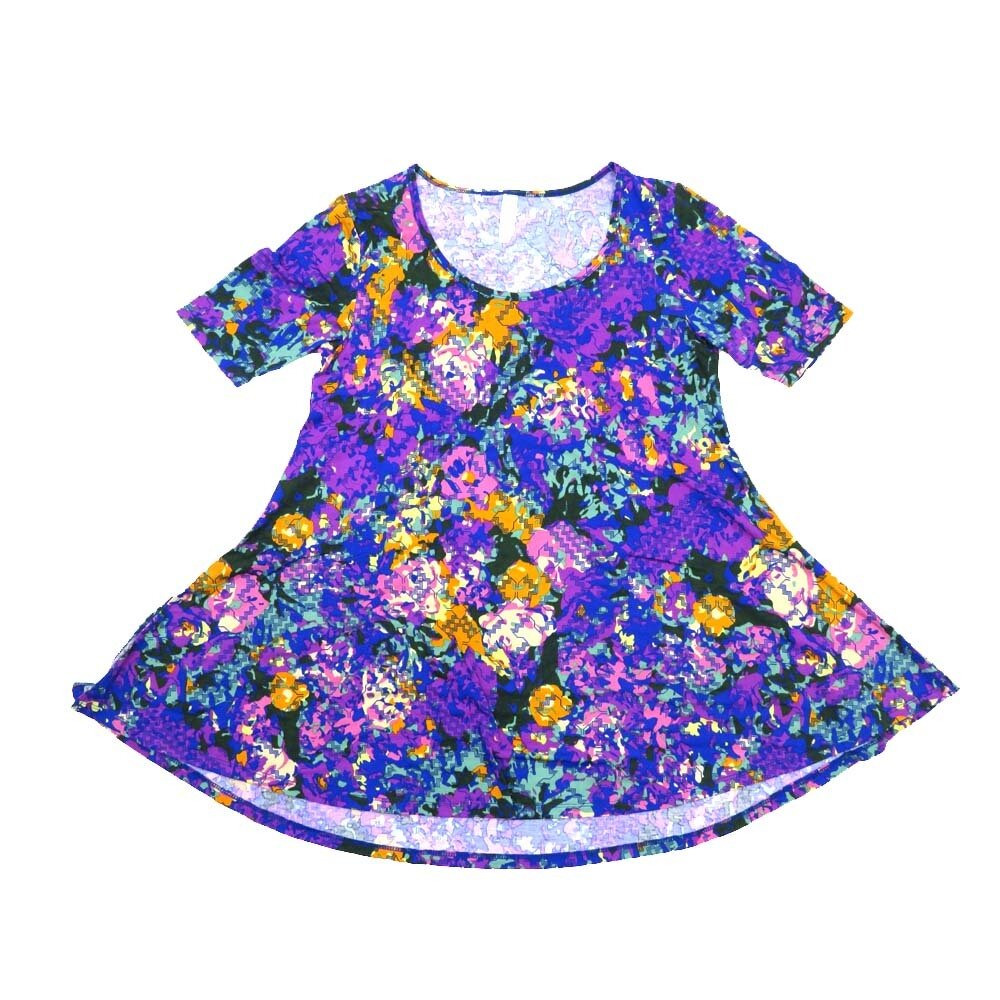 LuLaRoe PERFECT a XX-Small XXS Abstract Floral Tee Shirt  A-XXS-230  fits Womens Sizes 0-4