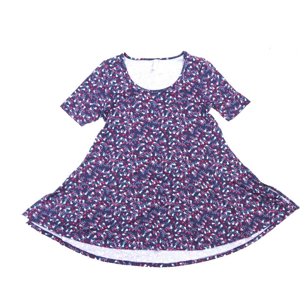 LuLaRoe PERFECT a XX-Small XXS Floral Tee Shirt  A-XXS-215  fits Womens Sizes 0-4