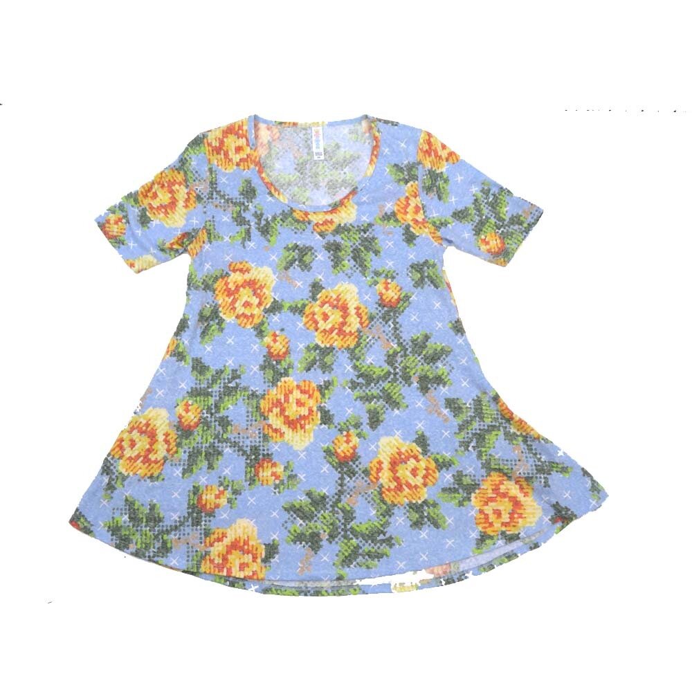 LuLaRoe PERFECT a XX-Small XXS Floral Roses Tee Shirt  A-XXS-213  fits Womens Sizes 0-4