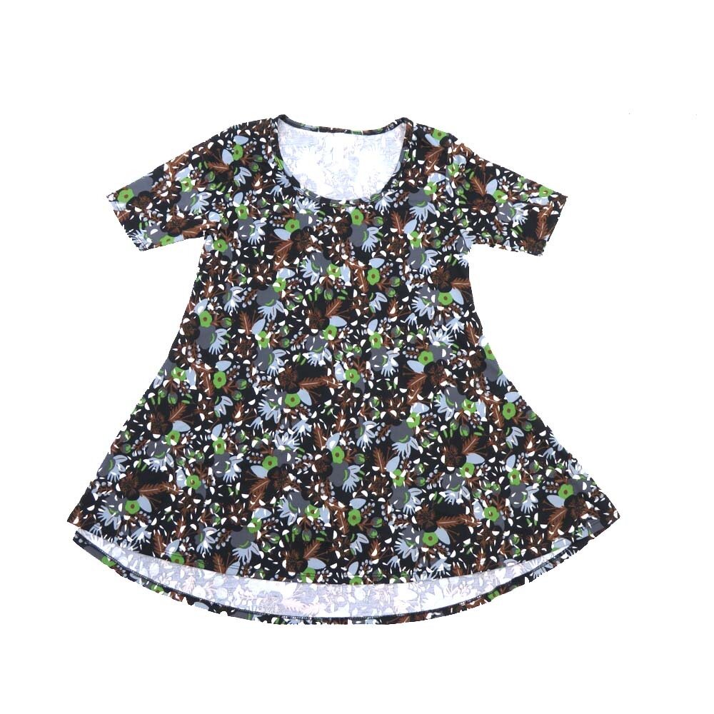 LuLaRoe PERFECT a XX-Small XXS Floral Tee Shirt  A-XXS-211  fits Womens Sizes 0-4
