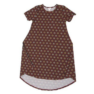 LuLaRoe CARLY b X-Small (XS) Polka Dot Mandala Swing Dress fits womens sizes 2-4 B-XS-208 Retail $55