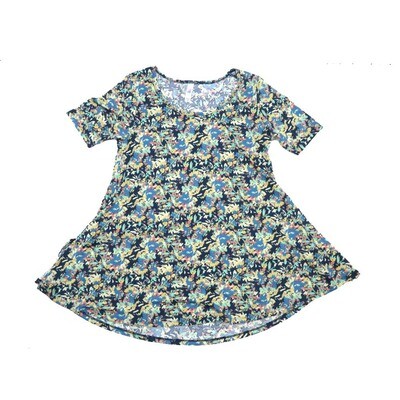 LuLaRoe PERFECT a XX-Small XXS Floral Abstract Tee Shirt A-XXS-218 fits Womens Sizes 0-4