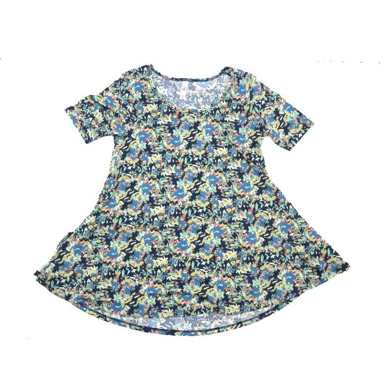 LuLaRoe PERFECT a XX-Small XXS Floral Abstract Tee Shirt  A-XXS-218  fits Womens Sizes 0-4