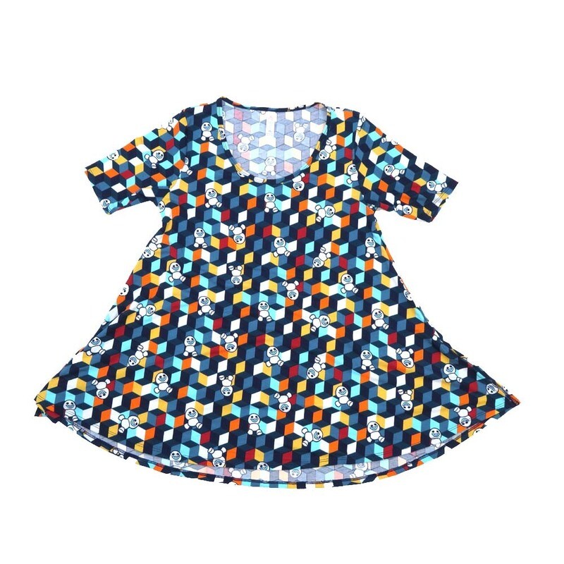 LuLaRoe PERFECT a XX-Small XXS Disney Olaf Frozen Cube Geometric Tee Shirt  A-XXS-247-B  fits Womens Sizes 0-4